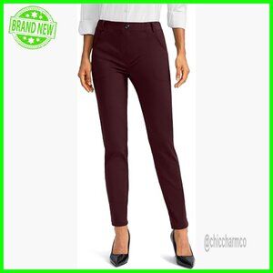 Fleece Lined Work Pants Skinny Fit Stretch Yoga Style Pockets